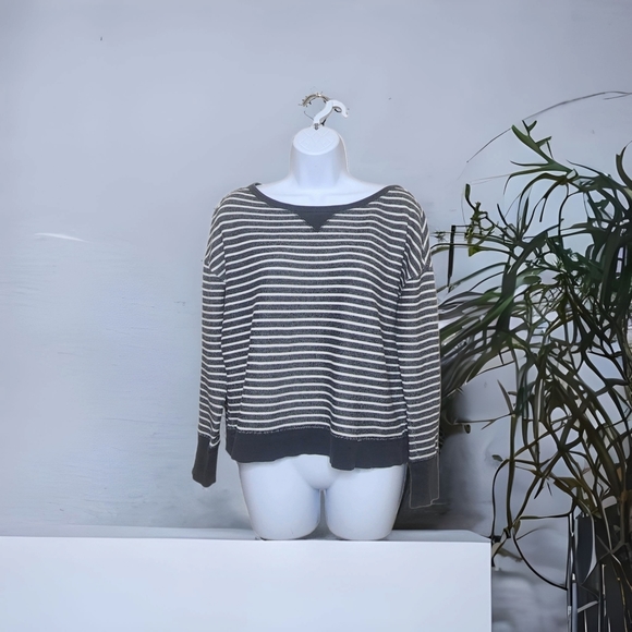 Soft Joie Vega French Terry Striped Sweatshirt - Picture 1 of 5